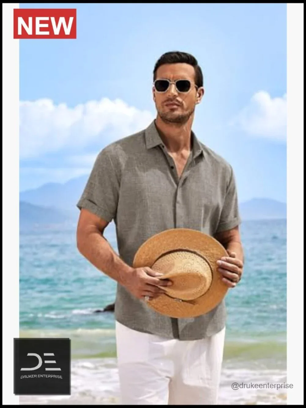 Men's Linen Button Down Shirt Short Sleeve Casual Summer Shirt